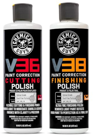 Chemical Guys Gap VKIT 101 V36 Optical Grade Cutting Polish and V38 Final Polish, 16 Ounce, 2 Items