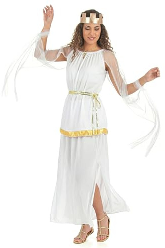 DEGUISE TOI Costume da dea greca bianca per donna - Grigio, bianco - Taglia Unica