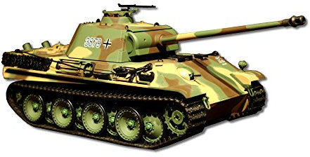 ES-Toys Panzer ferngesteuert mit Schußfunktion Panther G Heng Long 1:16 mit Rauch&Sound und Stahlgetriebe - 2,4Ghz -V 6.0
