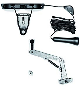 Chiusura per finestre a vasistas in alluminio, con braccetto e corda 4 mt., colore nero, SCARABEO brevetto esinplast