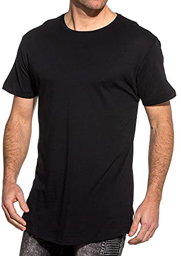 Urban Classics Men's Shaped Long Tee Camiseta, Black, 4XL