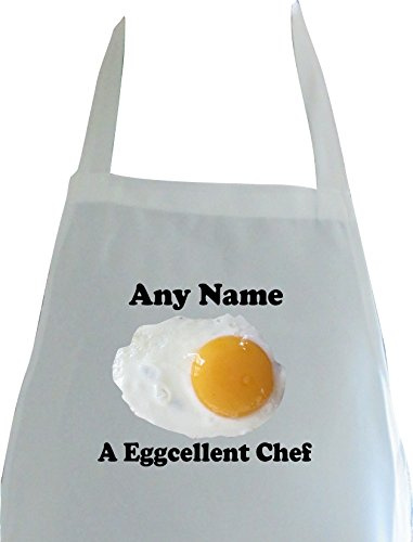 PERSONALISED FRIED EGG EGGCELLENT CHEF PRINT POLYESTER KITCHEN BAKING APRON CRAFT GIFT