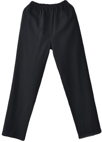 G-LIKE Herren Damen Haremshose Aladinhose - Chinesisch Retro Stil Weite Beine Yogahose Pilates Kampfsport Kung Fu Tai Chi Thailändisch Freizeit Knickerbocker Ausgeleiert Training Hose (Schwarz, XL)