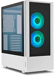 NOX XTREME PRODUCTS HUMMER NEMESIS - Micro ATX; ATX mi-tour, verre trempé avant et latéral, ventilateurs infinis LED ARGB, jusqu'à 8 ventilateurs, grands graphiques, USB 3.0, blanc