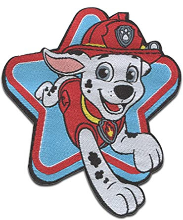 Paw Patrol Marshall - Aufnäher, Bügelbild, Aufbügler, Applikationen, Patches, Flicken, zum aufbügeln, Größe: 5,8 x 6,8 cm
