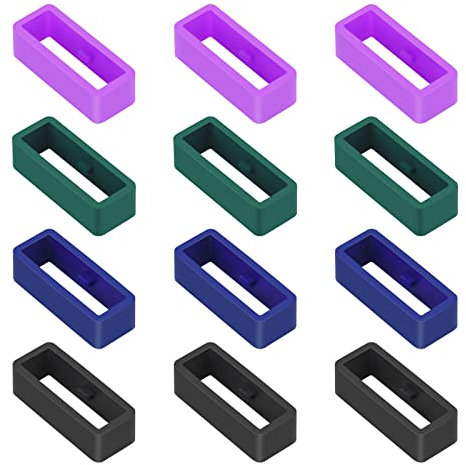 Vicloon Soporte para Correa de Reloj, 12pcs Retenedor de Silicona, Hebilla de Anillo 18mm, para Reloj Inteligente de Pulsera, Multicolor