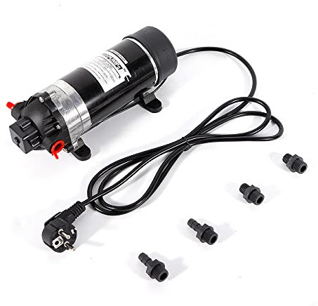 Wasserpumpe 220V Selbstansaugende Druckerhöhungspumpe, Hochdruckpumpen für Sprühgeräte und Hochpflanzensprühgeräte, Stabile Leistung, spezielles Ventil für Einlass und Auslass（5.1-5.5L/min）