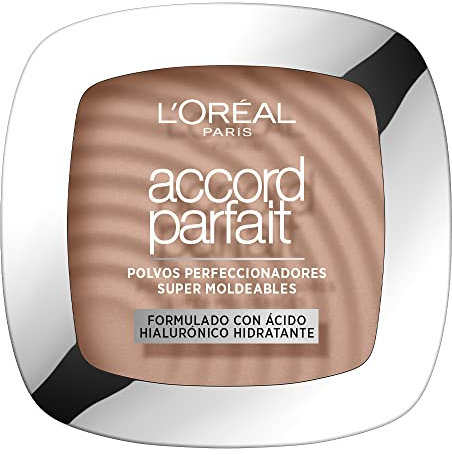 L'Oréal Paris Cipria Uniformante e Fissante, Per Tutti i Tipi di Pelle, Pelle Setosa e Risultato Naturale, Arricchita con Pigmenti Minerali e Acido Ialuronico, Accord Parfait, 5R Sable Rose