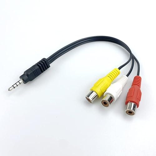 Ziyan P13 3,5mm Klinkenstecker zu 3RCA Cinch Buchse AV Kabel Adapter Video Audio für TV DVD