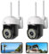 Taishixing Security Camera Outdoor Home 2PCS, Support 2.4g/5.0g wifi, IP66 waterproof, 360 degree PTZ, with Motion Detection and Siren, 2-Way Audio,Full Color Night Vision, Free cloud storage