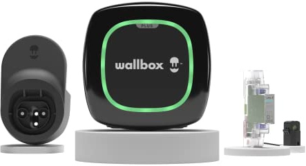 Wallbox Kit Pulsar Plus (Caricatore per veicolo elettrico, misuratore di potenza e cavo Dock) 7,4 kW, 5 m, T2 Nero