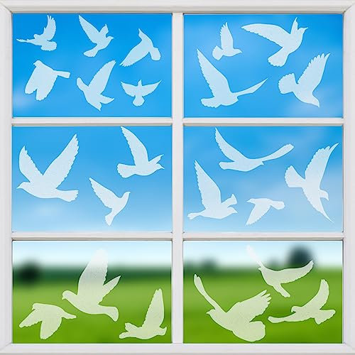 GeeRic 23 pcs Anti-Kollision Fenster Aufkleber Vogel Form Fenster Aufkleber Alarm Vogel,Vogel Aufkleber Vogelschutzaufkleber Fensterbilder selbstklebend,PVC Vogelschutz Aufkleber Fenster Fensterbilder
