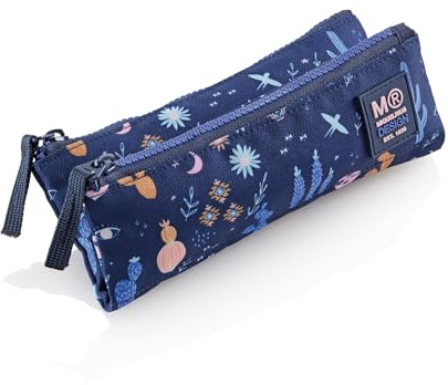 Miquelrius - Portatodo Doble Compartimento, Estuche Escolar Mini, Cierres Cremalleras de plástico Resistente, Tiradores metálicos, Portatodo Estuche de 200 x 90 x 15 mm