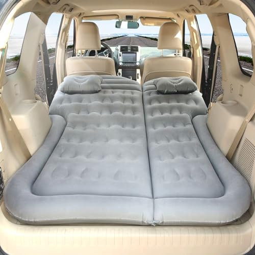 Rainpal Inflatable Bed Auto Luftmatratze mit Luftpumpe und Kissen für Reise Camping Zelt Tragbare, Bequeme und Langlebige Aufblasbare Matratze für Kleine Autos, SUVs, MPVs im Kofferraum (Grau)