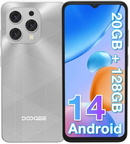 DOOGEE N55 Plus Telefono Movil Libres Android 14, 20GB RAM+128GB ROM 1TB Ampliable, Smartphone 6,56 HD+ 90Hz, Octa Core Móviles 5150mAh Batería, 13MP +8MP, Widevine L1, OTG/WiFi/GPS/Face ID-2025