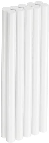 QUARKZMAN 10Pcs Bastoncini Di Colla A Caldo 11mm x 200mm Lunghi Mini Bastoncini Adesivi EVA A Fusione A Caldo Per Pistola Colla A Caldo Legno Plastica Vetro Fiori Tessuti Schiuma, Bianco