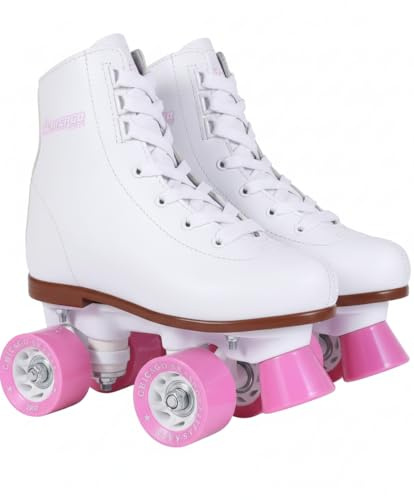 Chicago Girls Rink Roller Skates – Classic High-Top Quad Skates, Padded Ankle Collar, 54mm Urethane Wheels, Adjustable Trucks, Indoor & Outdoor