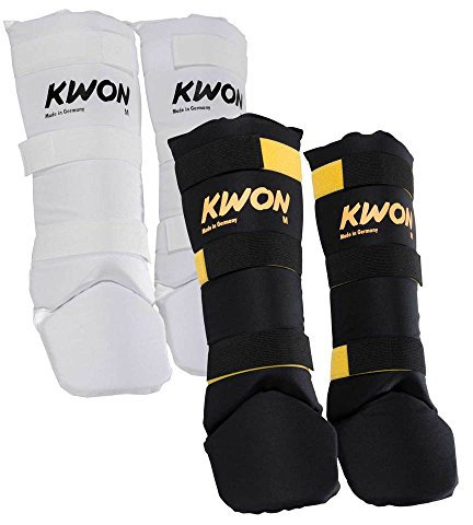 Kwon Schienbein- und Spannschutz Muay Thai Senior schwarz-gelb