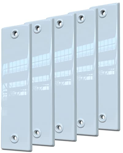 5er SET Gurtwicklerblende geschlossen Lochabstand 160mm Blende für Gurt, Abdeckplatte Farbe Weiß, ALU