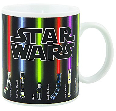 Star Wars Porzellan Farbwechsel-Tasse Lichtschwert, Farbänderung bei Temperaturwechsel, Mehrfarbig