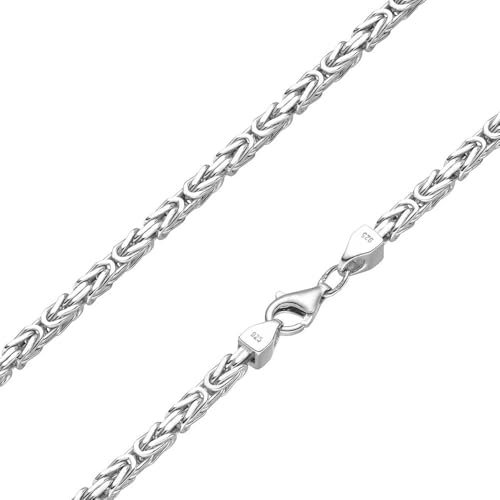 SchmuckForever Königskette 3mm 925 Silber massiv - Länge Wählbar - Collier Halskette oder Armband (19.00, Zentimeter)