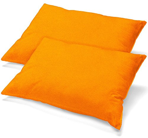 aqua-textil Classic Line Baumwoll Kissenbezug 2er-Set 40 x 80 cm orange Kissen Bezug Reißverschluss Jersey Kissenhülle
