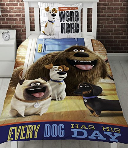 Secret Life of Pets Hounds Single Panel Duvet Cover Bed Set Every Dog Has His Day!