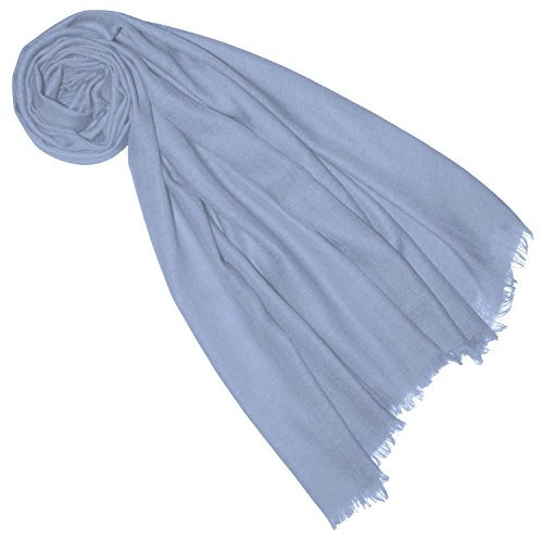 Lorenzo Cana Damen Pashmina Schal Schaltuch Hellblau Babyblau 100% Kaschmir leicht kuschelweich Kaschmirschal Kaschmirtuch Kaschmirpashmina einfarbig 7830888