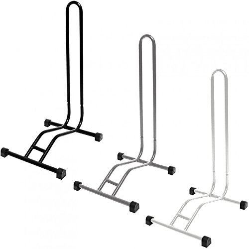 WELLGRO® Fahrradständer - Stahl, sicherer Stand - Farbe schwarz, weiß oder silber wählbar, Farbe:Schwarz