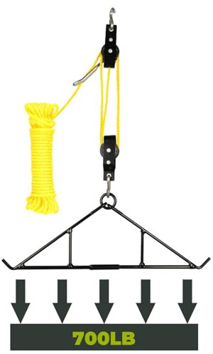 Highwild Game Hanging Gambrel & Hoist Kit with Pulleys & Rope - Deer Hunting Accessories - Best Wild Hunting Gift - 700 lbs