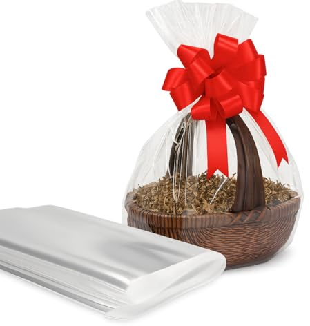 VIRSUS Fogli Cellophane Trasparente per Confezioni 100 x 130 Carta Cesti Trasparente, per confezioni regalo, Feste, Eventi (100)