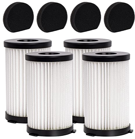 YanBan 4 filtros HEPA + 4 esponjas compatibles con MooSoo D600/D601 iwoly V600, para Ariete Handy Force 2759/2761, para Conga Thunderbrush 520/550/560