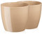 Tymar Blumentopf, 2er-Pack, Runde Form, Übertopf (Beige, ø 12 cm)