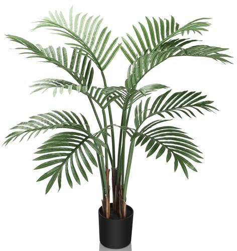 YOLEO 85CM Artificial Palm Tree Indoor Lifelike 3FT Faux Palm Plant Fake Tropical Areca Tree for Home Office Living Room Decor