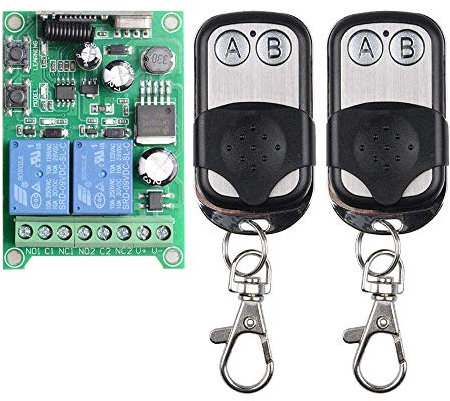 2 Kanal 12V 24V Funk-Empfänger universal Funkfernsteuerung kabellose Fernbedienung Funksteuerung Garagentore Controller 10A 433MHz Licht Motor Fernbedienung Schalter Relaissausgang