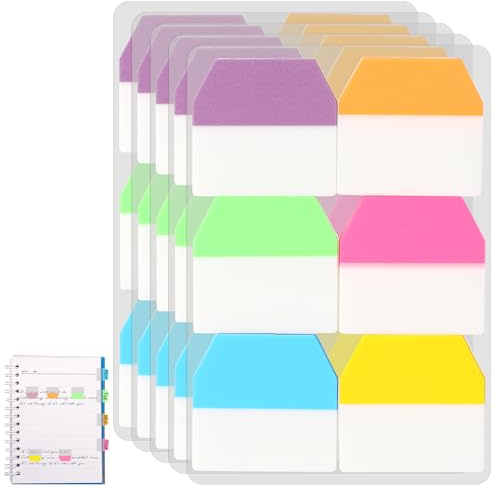 600 PCS Sticky Index Tabs Flags Set Writable Sticky Index Tabs Transparent Book Tabs Medium File Tabs Flag Filing Tabs Page Markers Tape Flags for Book Tags Stickers Index Markers Office School