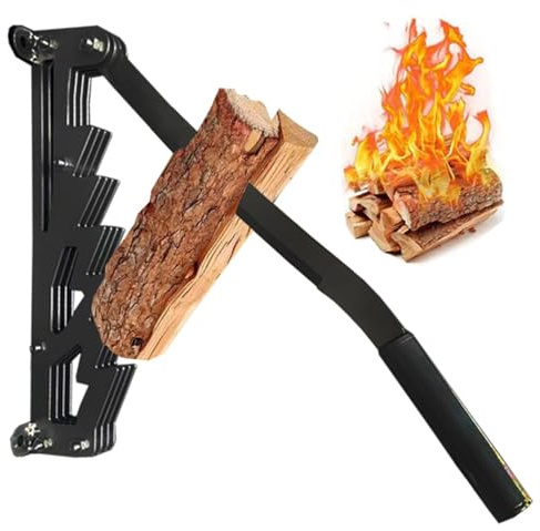 Elprico Wall Mounted Kindling Splitter,Detachable Firewood Splitter Kindling Splitter,Powerful Wall Mounted Log Splitter for Home (Black)