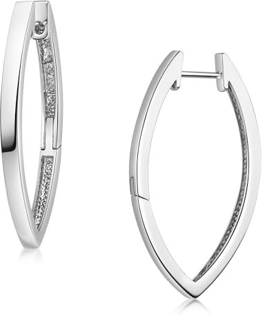 MATERIA by Matthias Wagner Klappcreolen Silber 925 Damen - Creolen spitz oval SO-344