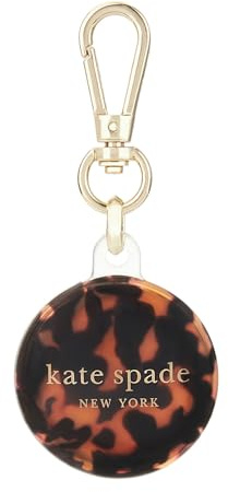 kate spade new york AirTag Holder with Gold Ring Clip - Protective Case for Apple AirTag - Tortoiseshell