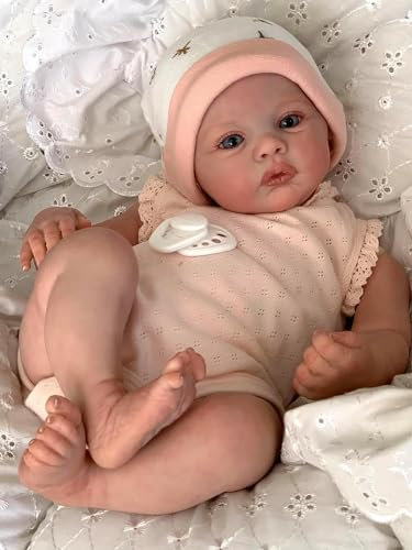 Anano Poupée Reborn Réelle Corps Silicone Lavable 19 Pouces Bebe Reborn Tout en Silicone Souple Fille Très Réaliste avec des Vêtements Et Accessoires pour Enfants 3+