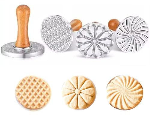 TAMUME Tampons à Biscuits Géométriques en Fonte Lourde, Lot de 3