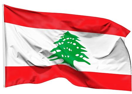 PHENO FLAGS Libanon Flagge 90x150cm - wetterbeständige Fahne mit Messingösen, 100% Polyester, robuste Doppelnaht & in lebendigen Farben - ideal für Flaggen-Liebhaber
