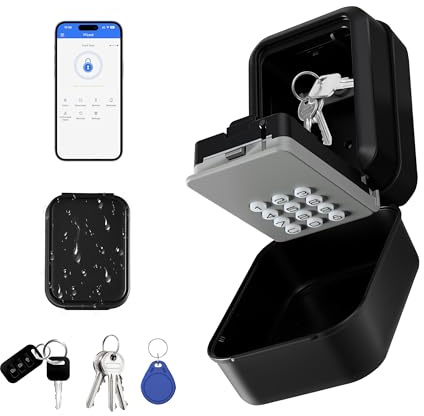 Smart Schlüsselbox - Schlüsseltresor mit Zahlencode unterstützt TTLock APP und PIN-Code Schlüsseltresor, Wetterfest Schlüsselsafe ür Haus Garage Wohnung, Ferienunterkunft