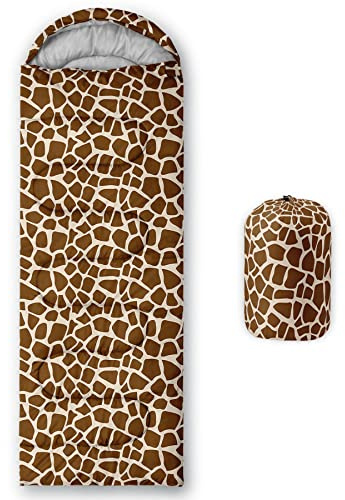 QOOMO Giraffe Waterproof Sleeping Bags for Adults & Kids,Printed Camping Sleeping Bags, 3 Season Warm & Cool Weather,Lightweight,Traveling,and Outdoors,Camping Gear Equipment,31x90inch