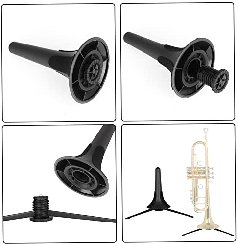 RiToEasysports Soporte de Trompeta de Moda con Pata de Metal Negro, Portátil para Conciertos de Trompeta