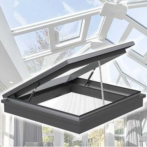 LIGUIEN Ventanas de Tragaluz Eléctricas Inteligentes para Techos de Casas, Ventana de Techo de Salida con Control Remoto, Tragaluces para Techos para Áticos/soláriums(LxW 90x50cm/35.4x19.7in)