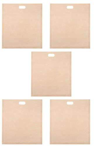 FLEXMAN 5 St Återanvändbar Brödrostpåse, 17X19 cm Värmebeständig Smörgåspåsar, Brödpåsar, Ostpåsar för Brödrost, Mikrovågsugn, Ugn, Grill, Mellanmål, Pizza, Smörgåsar