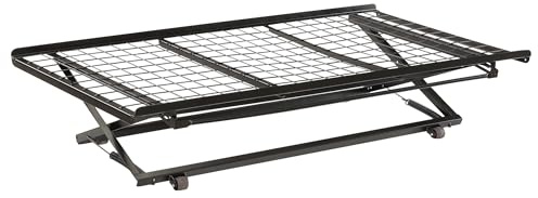 Coaster Home Furnishings Eden Contemporary Twin Size Heavy Duty Metal Under-Bed Pop Up Trundle with Wheels for Extra Sleep Space Black 1137