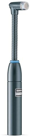 Shure BETA 98AMP/C Drum Microphone - Miniature Cardioid Condenser with Flexible Gooseneck, Integrated XLR Preamplifier, A75M Microphone Mount, Snap-Fit Windscreen - Ideal for Snares and Toms