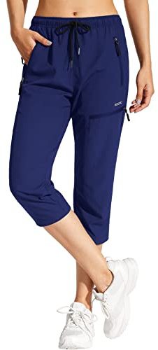 MOCOLY Pantalon Court Randonnée Ete Léger Femme Pantacourt Taille Elastique